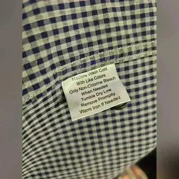 Joseph A. Bank Tailored Fit 1905 Long Sleeve Dress Shirt Gray Navy Blue Size XL - Picture 7 of 7